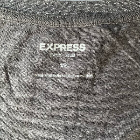 Express Women’s Short Sleeve V-neck T-shirt size S /P, Solid Gray - Picture 5 of 7